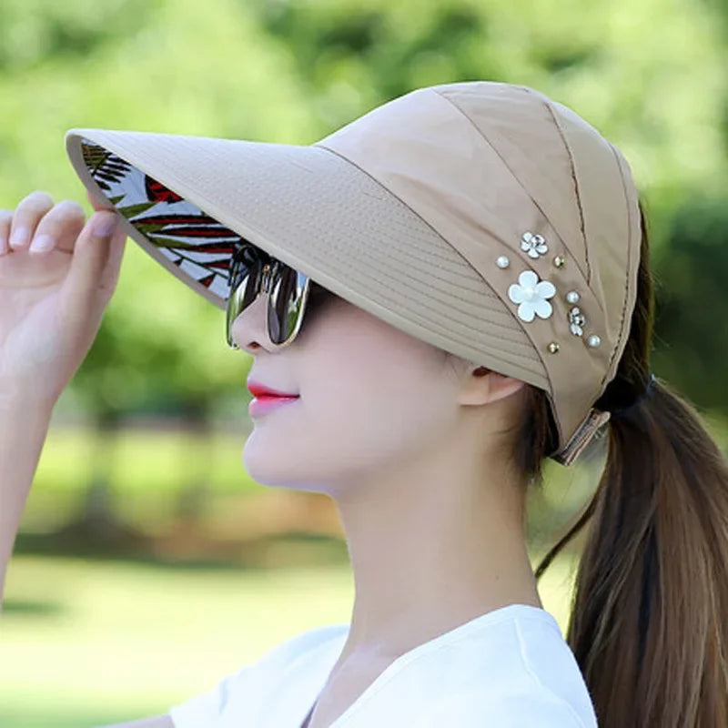 Summer Sun Hats for Women Wide Brim Sun Hat UV Protection Caps Floppy Beach Packable Visor Protection Sports Sun Hat