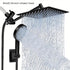 High Pressure Rainfall and Handheld Shower Head Chrome Black