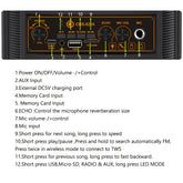 Portable Bluetooth Speaker with Subwoofer Bass and Microphone