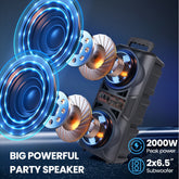 Portable Bluetooth Speaker with Subwoofer Bass and Microphone