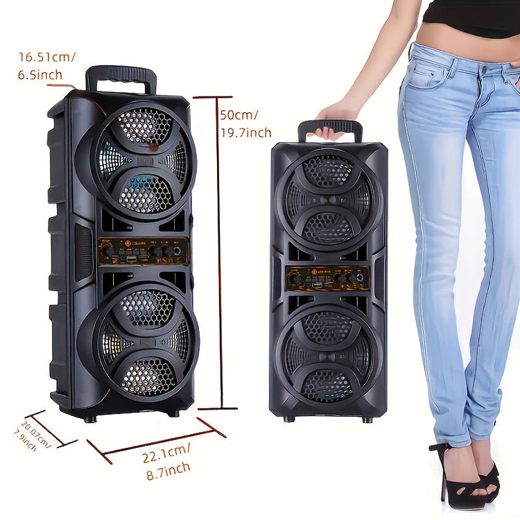 Portable Bluetooth Speaker with Subwoofer Bass and Microphone