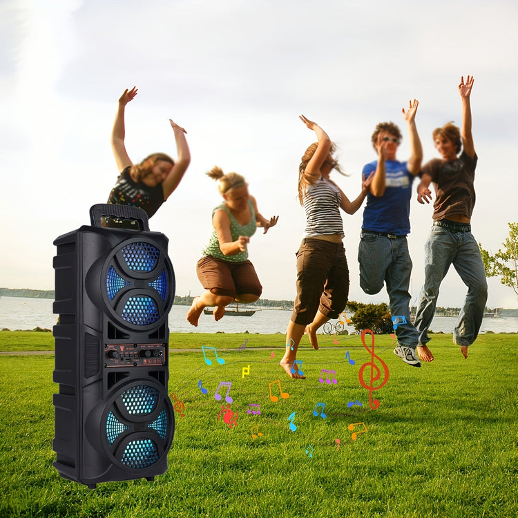 Portable Bluetooth Speaker with Subwoofer Bass and Microphone