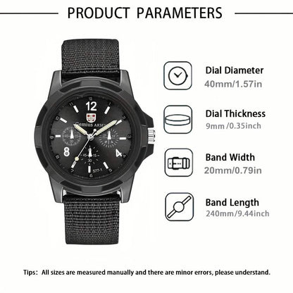 Men's Nylon Casual Sport Quartz Wrist Watch
