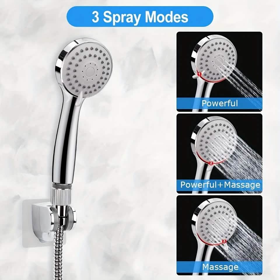 High Pressure Rainfall and Handheld Shower Head Chrome Black