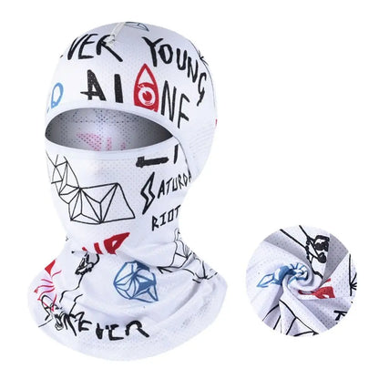 Summer Cool Balaclava Ice Silk Cycling Full Face Cap Sun Anti-UV Protection Sports Face Cover Headwear Bike Motorcycle Men's Hat