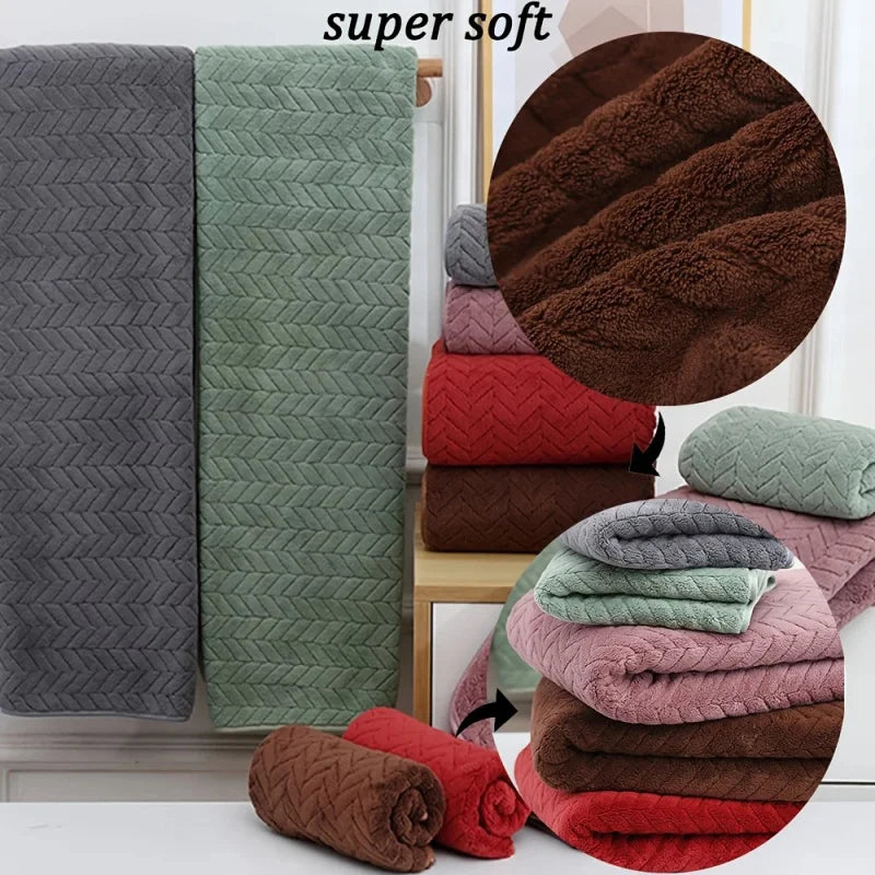 High quality thick coral velvet bath towels, soft and absorbent towels, sports beach towels for home and hotel use
