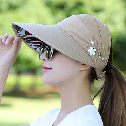 Summer Sun Hats for Women Wide Brim Sun Hat UV Protection Caps Floppy Beach Packable Visor Protection Sports Sun Hat