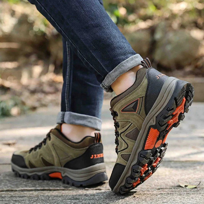 Men's All Terrain Hiking Shoes Breathable Wear-Resistant Mesh Outdoor Sports Non-Slip Trekking Boots for Mountain Trail Cycling