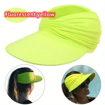 Women's Sun Hat Sun UV Protection Large Brim Face Blocking Cap Outdoor Fashion Beach Leopard Print Swimming Empty Top Sports Hat