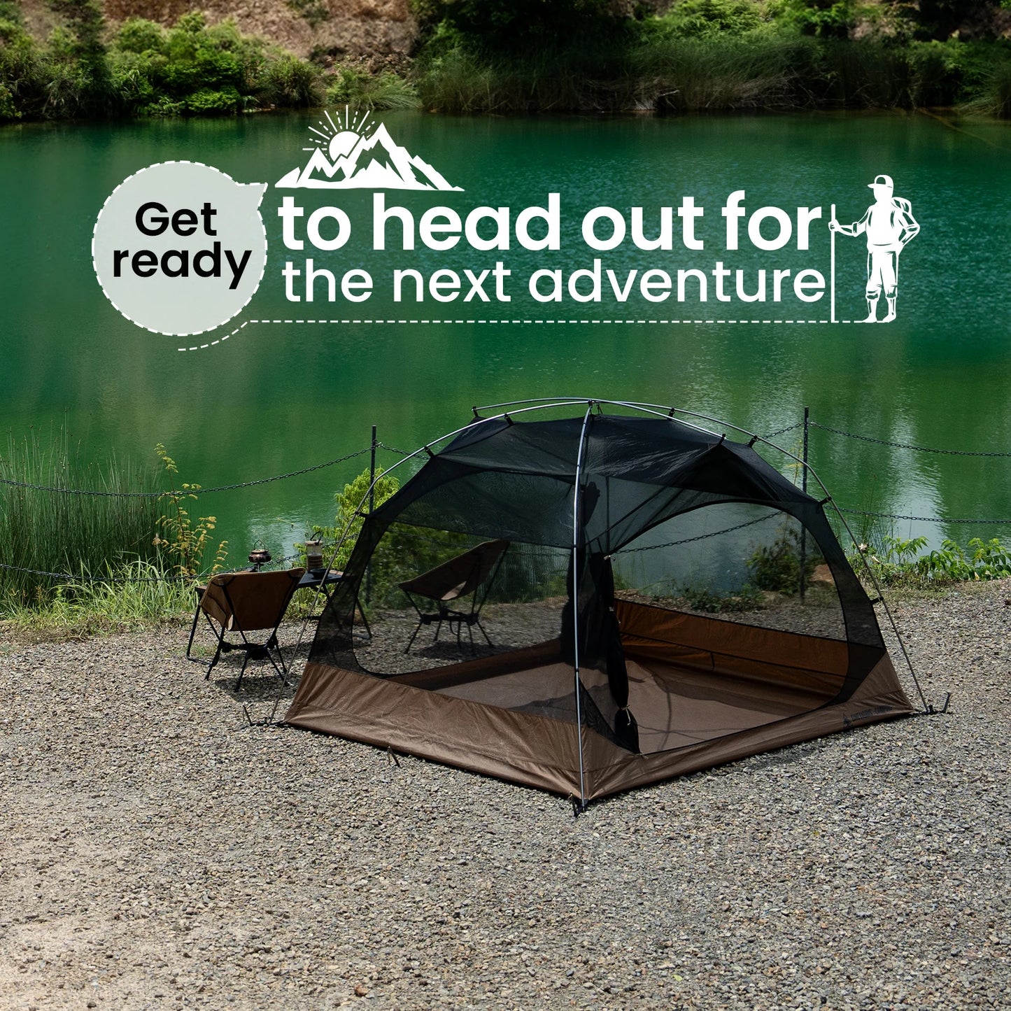 OneTigris JOVIAN Camping Tent 3-Season 4-Person Outdoor Backpacking Shelter With Tent Bottom Waterproof Floor Mat
