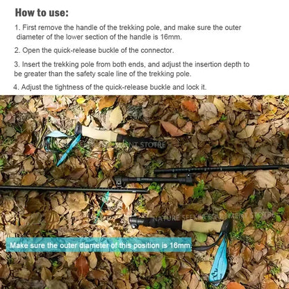 Trekking Pole Connector Turn Into Tent Pole for Awning Shade Canopy Accessories Outdoor Hiking Lightweight Cool Camping Gear
