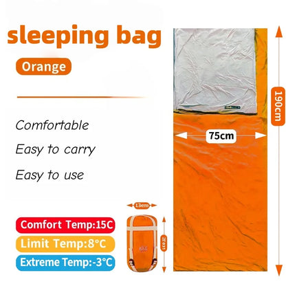 Adult Compact Sleeping Bag Ultralight Camping  Hiking Beach Travel Mat 190x75cm Camping Essentials Outdoor Sleeping Gear