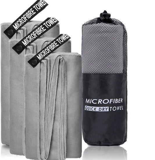 Microfiber Quick Dry Gym Towel Silver ION OdorFree Absorbent Fiber Fast Drying Workout Gear for Body Sweat Working Out