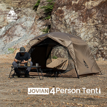 OneTigris JOVIAN Camping Tent 3-Season 4-Person Outdoor Backpacking Shelter With Tent Bottom Waterproof Floor Mat