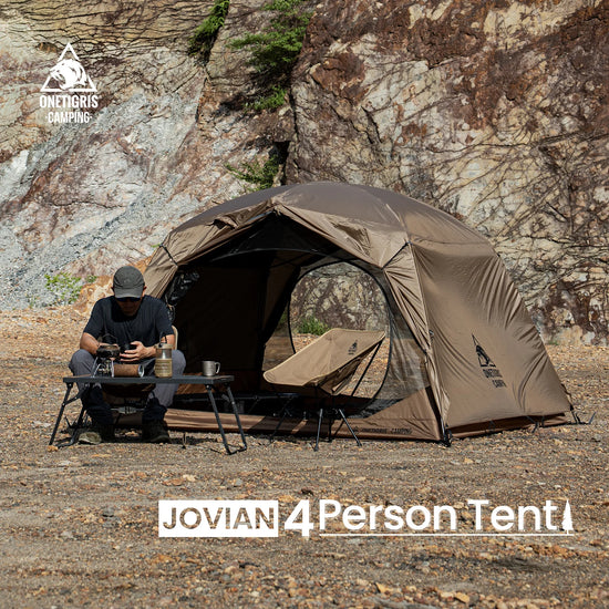 OneTigris JOVIAN Camping Tent 3-Season 4-Person Outdoor Backpacking Shelter With Tent Bottom Waterproof Floor Mat