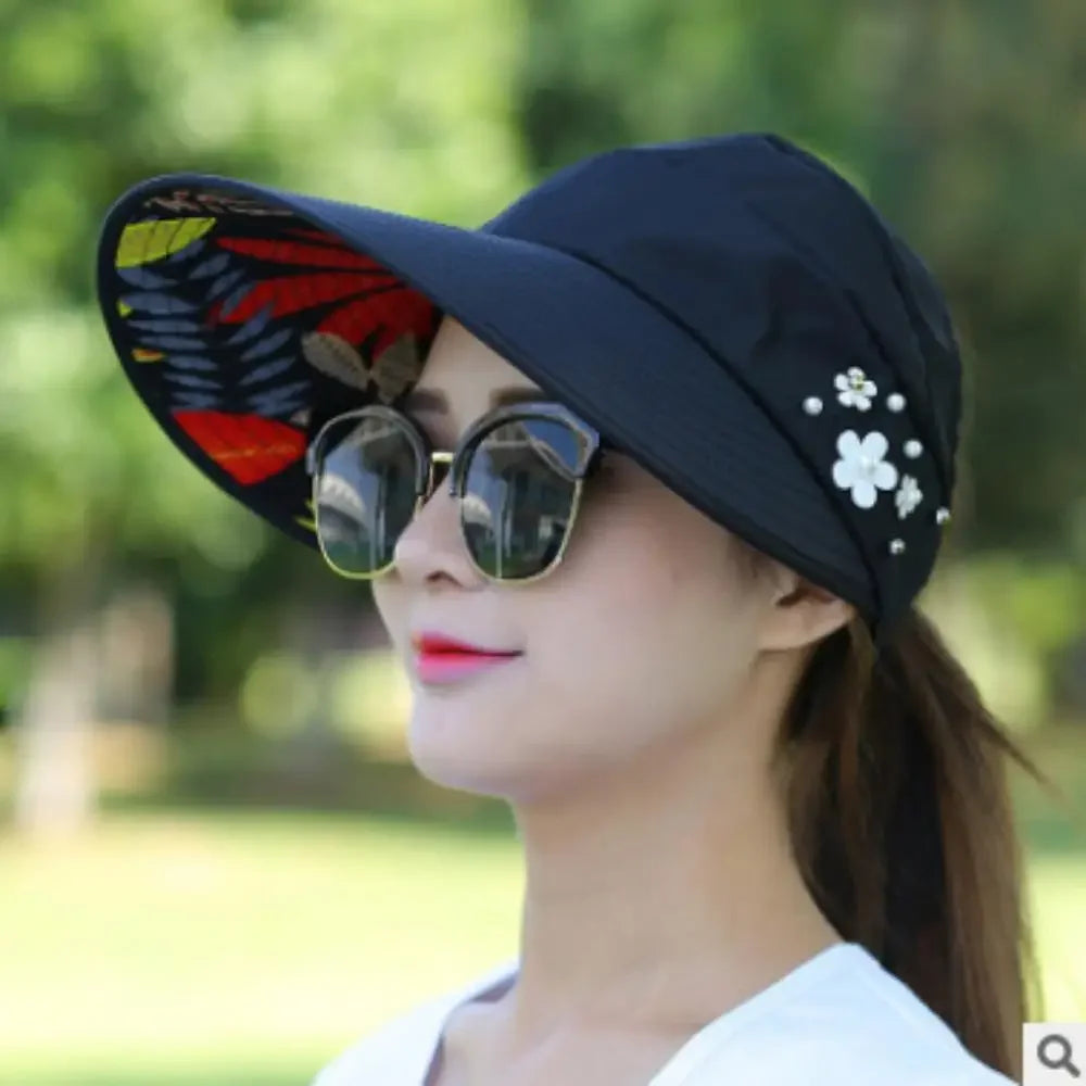 Summer Sun Hats for Women Wide Brim Sun Hat UV Protection Caps Floppy Beach Packable Visor Protection Sports Sun Hat