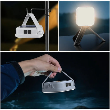 Portable Solar Camping Light Emergency LED Hanging Lamp Rechargeable Outdoor Tent Work Light with Digital Power Display
