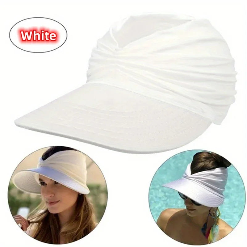 Women's Sun Hat Sun UV Protection Large Brim Face Blocking Cap Outdoor Fashion Beach Leopard Print Swimming Empty Top Sports Hat