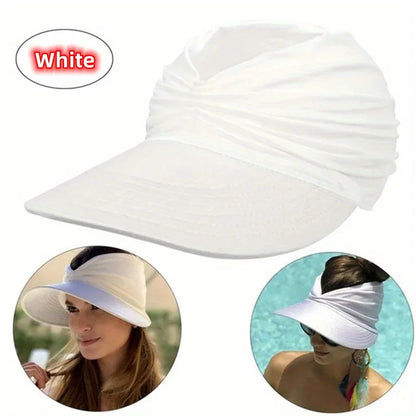 Women's Sun Hat Sun UV Protection Large Brim Face Blocking Cap Outdoor Fashion Beach Leopard Print Swimming Empty Top Sports Hat