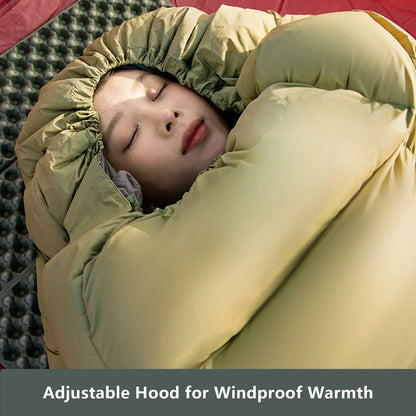 Cold Weather Sleeping Bag Winter Duck Down Envelope for Adults Lightweight Warm and Compact for Hiking Camping
