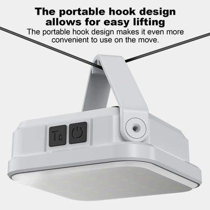 Portable Solar Camping Light Emergency LED Hanging Lamp Rechargeable Outdoor Tent Work Light with Digital Power Display