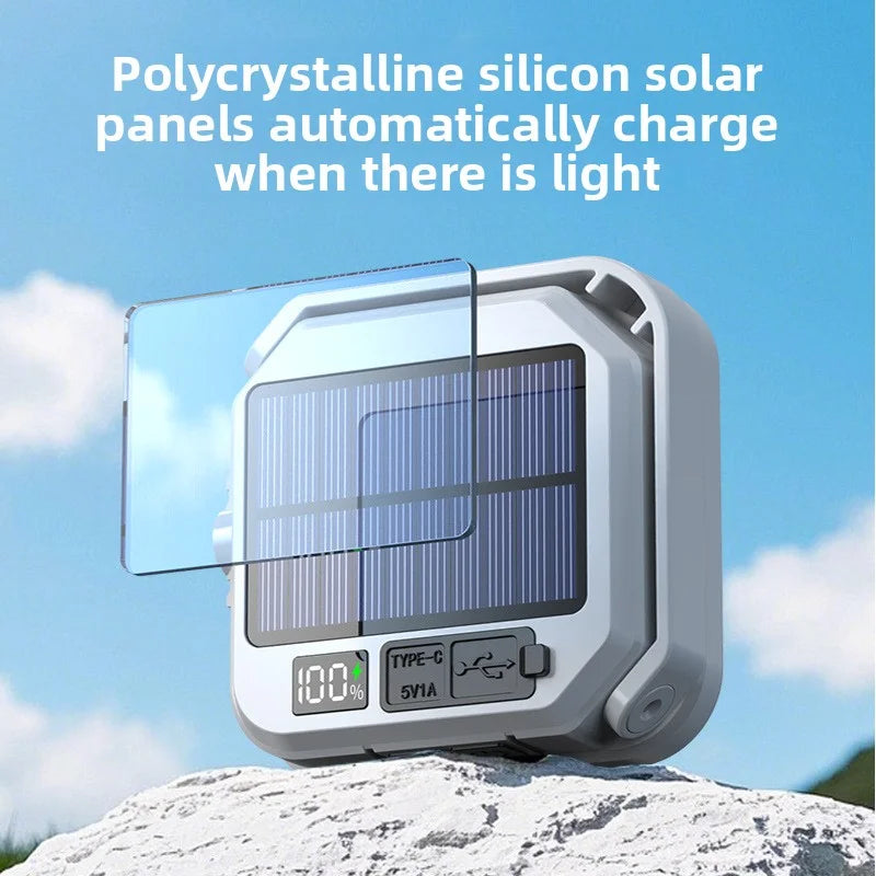 Portable Solar Camping Light Emergency LED Hanging Lamp Rechargeable Outdoor Tent Work Light with Digital Power Display