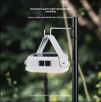 Portable Solar Camping Light Emergency LED Hanging Lamp Rechargeable Outdoor Tent Work Light with Digital Power Display