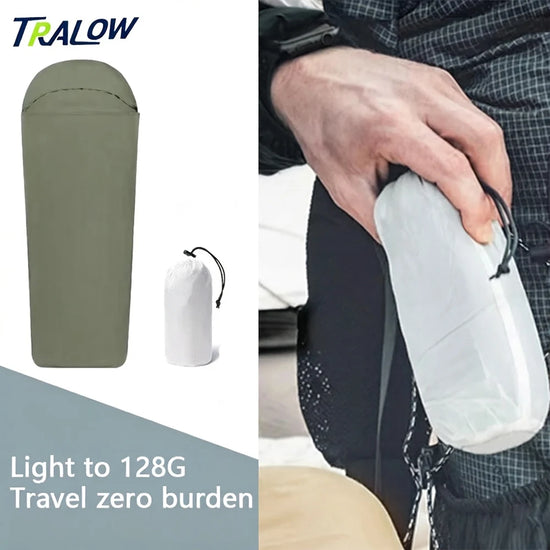 TRALOW Ultralight Adult Sleeping Bag Liner,Compact Travel Sleep Sack -Washable,Portable & Comfortable for Outdoor,Hotel,Hiking