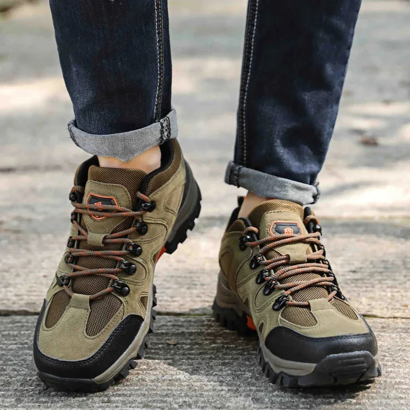 Men's All Terrain Hiking Shoes Breathable Wear-Resistant Mesh Outdoor Sports Non-Slip Trekking Boots for Mountain Trail Cycling