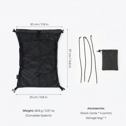 [HODRGEAR] Moudlar Kangaroo Pouch Backpack Expansion 6L Ultralight 58g Gridstop for Hiking Trekking UL Gear Beaver Tail