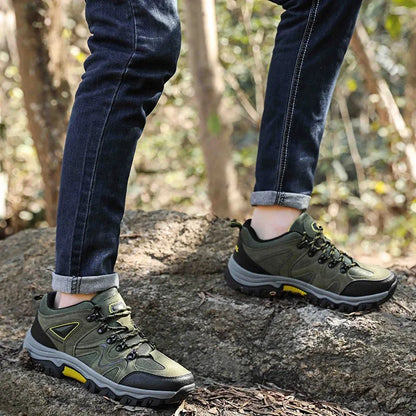 Men's All Terrain Hiking Shoes Breathable Wear-Resistant Mesh Outdoor Sports Non-Slip Trekking Boots for Mountain Trail Cycling