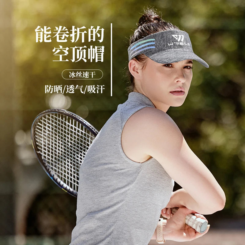 WRELS Sport Sunshade Empty Top Hat Portable Packable Sunscreen Cap Breathable Sun Cap Outdoor Sports UV Protection Sun Visor Hat