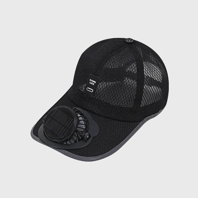 USB Charging Solar Fan Hat Breathable Anti UV Baseball Cap Outdoor Cooling Sunscreen Sunshade Headwear for Men Women