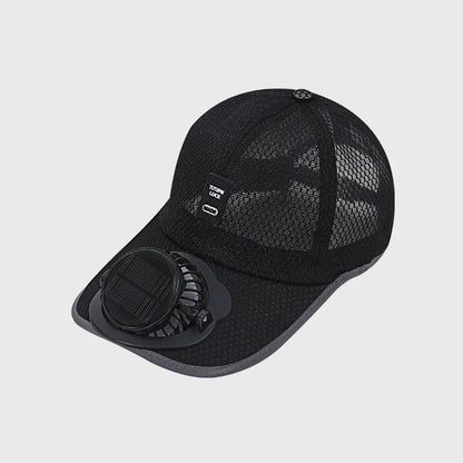 USB Charging Solar Fan Hat Breathable Anti UV Baseball Cap Outdoor Cooling Sunscreen Sunshade Headwear for Men Women