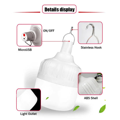 1/2/5/8pcs High Power LED Light Charging Emergency Lamp Outdoor  Portable Lanterns BBQ Camping lamp Search Light  Emergency Bulb