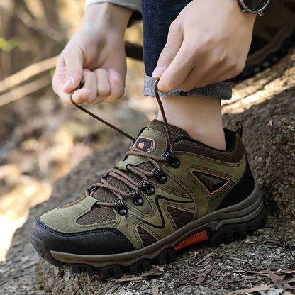 Men's All Terrain Hiking Shoes Breathable Wear-Resistant Mesh Outdoor Sports Non-Slip Trekking Boots for Mountain Trail Cycling