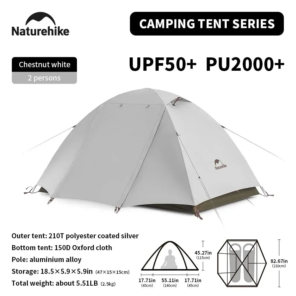 Naturehike Cloud River 2 3 Person Tent Double Layer Waterproof Camping Tents Ultralight Outdoor Large Vestibule Sun Shelter Tent