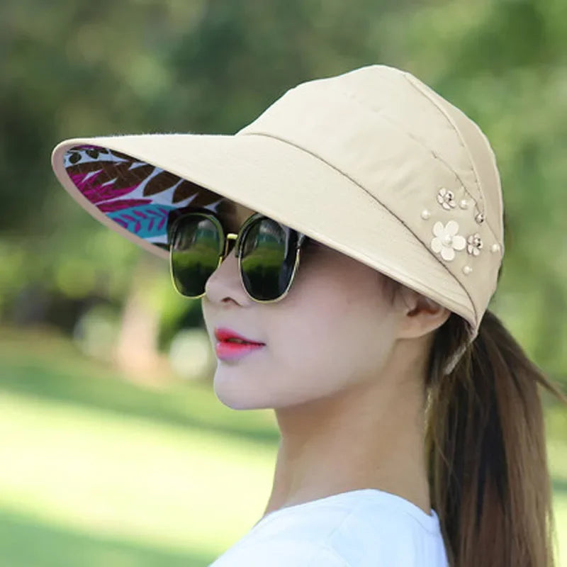 Summer Sun Hats for Women Wide Brim Sun Hat UV Protection Caps Floppy Beach Packable Visor Protection Sports Sun Hat