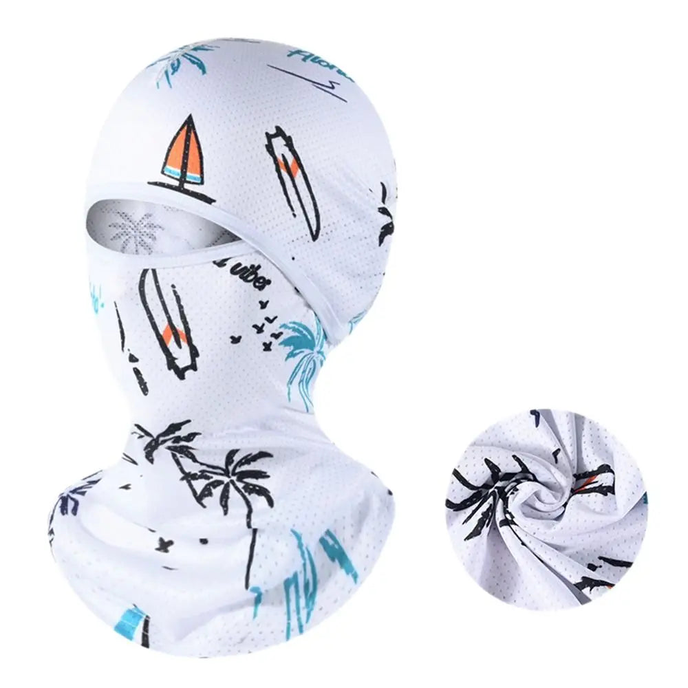 Summer Cool Balaclava Ice Silk Cycling Full Face Cap Sun Anti-UV Protection Sports Face Cover Headwear Bike Motorcycle Men's Hat