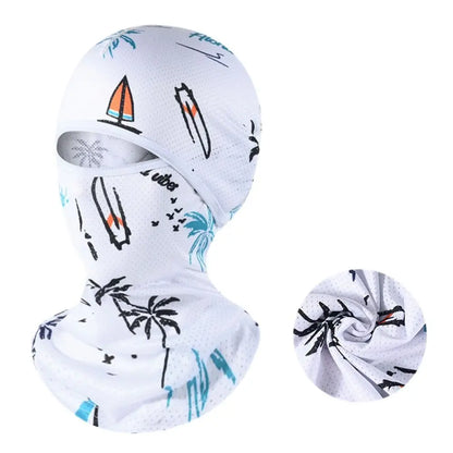 Summer Cool Balaclava Ice Silk Cycling Full Face Cap Sun Anti-UV Protection Sports Face Cover Headwear Bike Motorcycle Men's Hat