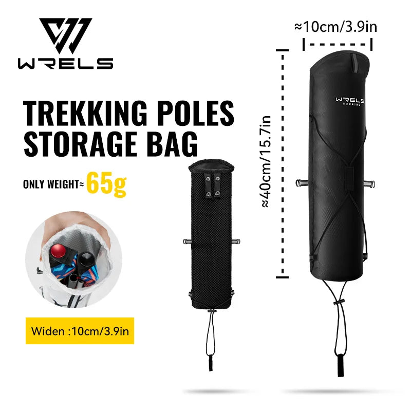 WRELS Trekking Poles Carry Bag Lightweight Waterproof Bag Poles Hiking Portable Storage Bag Suitable for Vest Backpacks Cane Bag