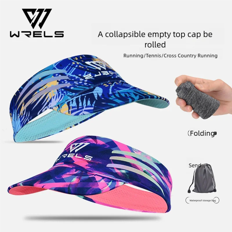 WRELS Sport Sunshade Empty Top Hat Portable Packable Sunscreen Cap Breathable Sun Cap Outdoor Sports UV Protection Sun Visor Hat
