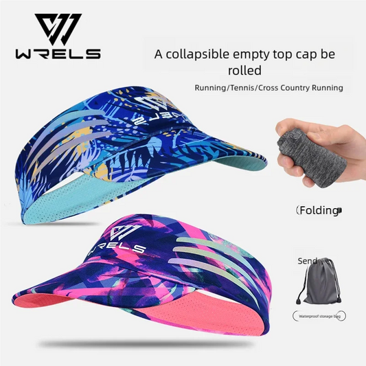 WRELS Sport Sunshade Empty Top Hat Portable Packable Sunscreen Cap Breathable Sun Cap Outdoor Sports UV Protection Sun Visor Hat