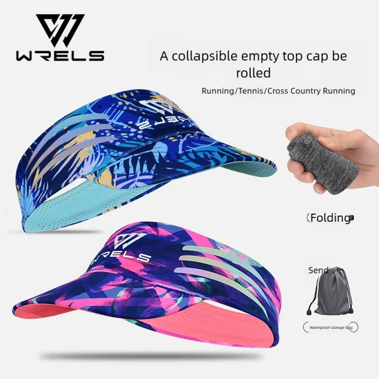 WRELS Sport Sunshade Empty Top Hat Portable Packable Sunscreen Cap Breathable Sun Cap Outdoor Sports UV Protection Sun Visor Hat