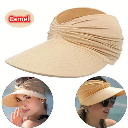 Women's Sun Hat Sun UV Protection Large Brim Face Blocking Cap Outdoor Fashion Beach Leopard Print Swimming Empty Top Sports Hat