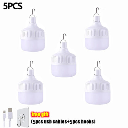 1/2/5/8pcs High Power LED Light Charging Emergency Lamp Outdoor  Portable Lanterns BBQ Camping lamp Search Light  Emergency Bulb