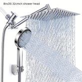 High Pressure Rainfall and Handheld Shower Head Chrome Black