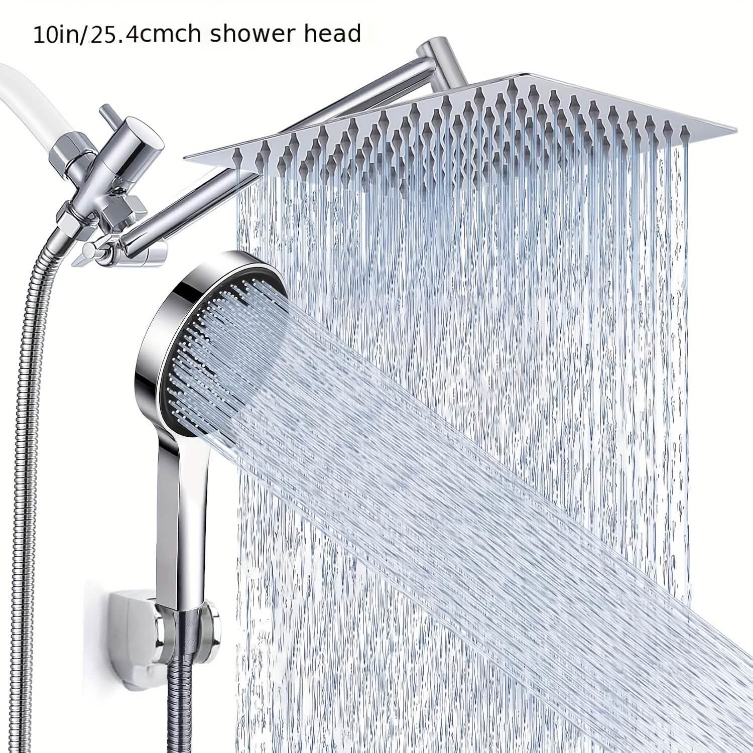 High Pressure Rainfall and Handheld Shower Head Chrome Black