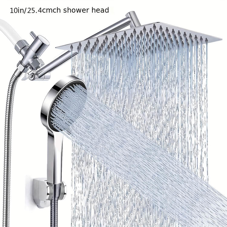 High Pressure Rainfall and Handheld Shower Head Chrome Black