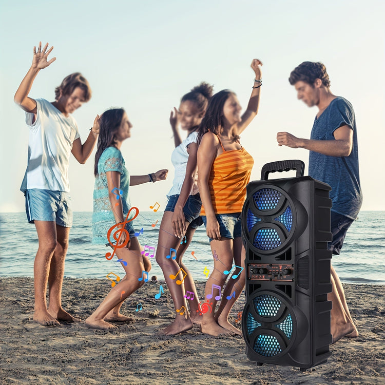 Portable Bluetooth Speaker with Subwoofer Bass and Microphone